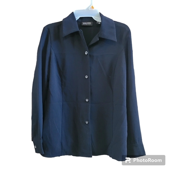 Black Pantsuit Small Top / 8 Petite Pants Work Coordinated Set - Picture 2 of 6